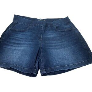 Liz Claiborne Womens Denim Shorts Amber Dark Wash Size 18 6"inseam Stretchy